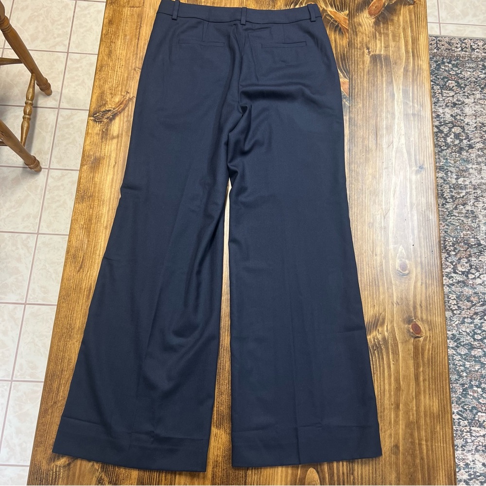 J. Crew Tall Carolina pant in wool-blend flannel in Navy Blue Size 14T - Picture 3 of 11
